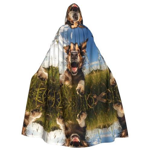 KOUUIP Hexenumhang mit lustigem Hundeaufdruck, für Halloween, Weihnachtsfeier von KOUUIP