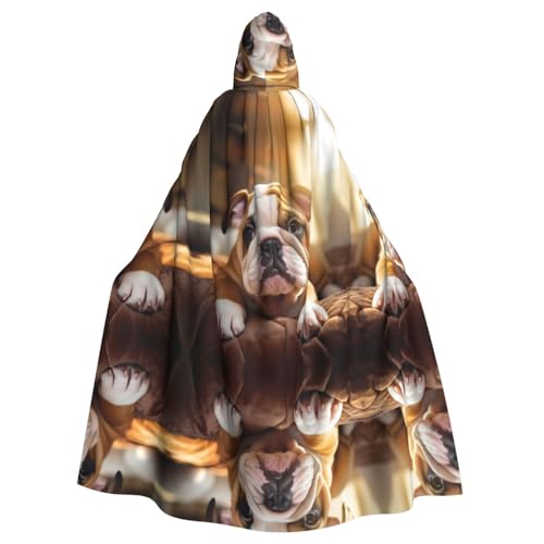 KOUUIP Kapuzenumhang für Erwachsene, Bulldogge, Hexenumhang, Halloween, Weihnachten, Partyzubehör KOUUIP Kapuzenumhang für Erwachsene, Bulldogge, Hexenumhang, Halloween, Weihnachten, Partyzubehör von KOUUIP