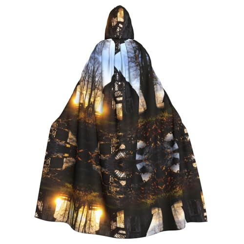 KOUUIP Kapuzenumhang für Erwachsene, Scheunentür-Druck, Halloween, Weihnachten, Hexenumhang KOUUIP Kapuzenumhang für Erwachsene, Scheunentür-Druck, Halloween, Weihnachten, Hexenumhang von KOUUIP