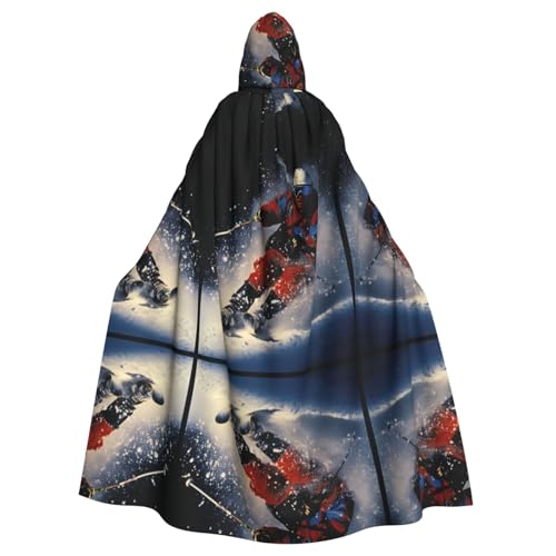 KOUUIP Kapuzenumhang für Erwachsene, Ski-Druck, Halloween, Weihnachten, Hexenkostüm, Partyzubehör KOUUIP Kapuzenumhang für Erwachsene, Ski-Druck, Halloween, Weihnachten, Hexenkostüm, Partyzubehör von KOUUIP