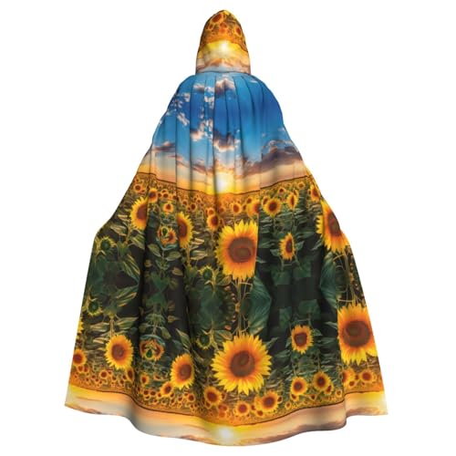 KOUUIP Kapuzenumhang für Erwachsene, Sonnenblumen-Druck, Hexenumhang, Halloween, Weihnachten, Partyzubehör KOUUIP Kapuzenumhang für Erwachsene, Sonnenblumen-Druck, Hexenumhang, Halloween, Weihnachten, Partyzubehör von KOUUIP