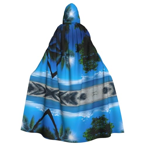KOUUIP Kapuzenumhang für Erwachsene, tropischer Druck, Sonnenstrand, Hexenumhang, Halloween, Weihnachtsfeier KOUUIP Kapuzenumhang für Erwachsene, tropischer Druck, Sonnenstrand, Hexenumhang, Halloween, Weihnachtsfeier von KOUUIP