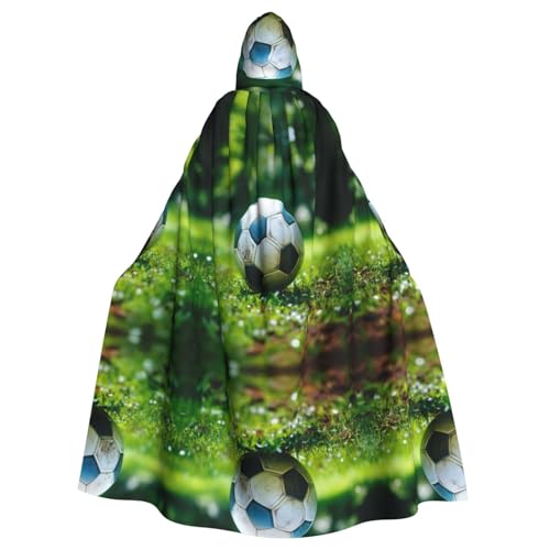 KOUUIP Kapuzenumhang für Erwachsene mit Balldruck auf Gras mit Hexenumhang für Halloween, Weihnachtsfeier KOUUIP Kapuzenumhang für Erwachsene mit Balldruck auf Gras mit Hexenumhang für Halloween, Weihnachtsfeier von KOUUIP