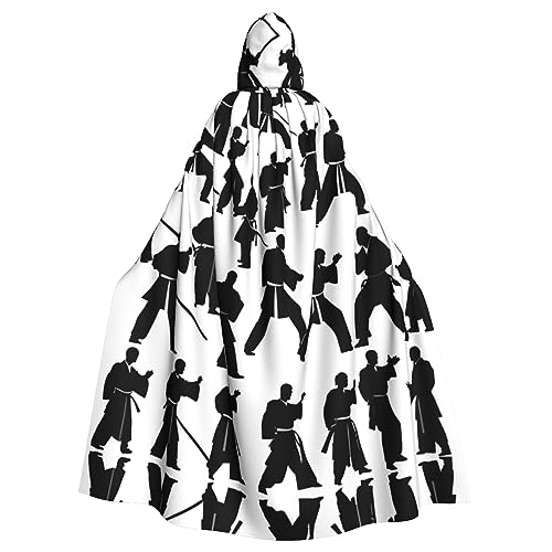KOUUIP Kapuzenumhang für Erwachsene mit Kampfsport-Silhouetten, Hexenkostüm, Halloween, Weihnachten, Partyzubehör KOUUIP Kapuzenumhang für Erwachsene mit Kampfsport-Silhouetten, Hexenkostüm, Halloween, Weihnachten, Partyzubehör von KOUUIP