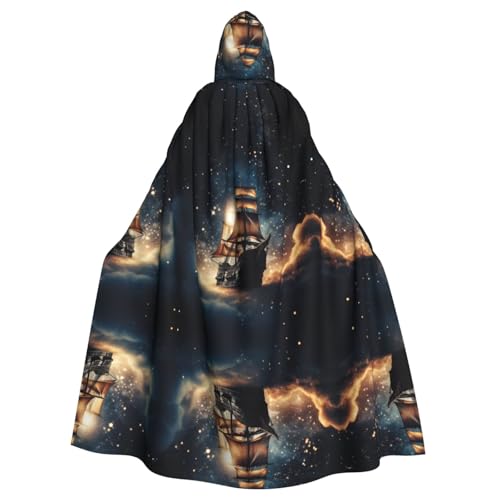 KOUUIP Kapuzenumhang mit Hexenumhang für Erwachsene, Blau, Ozean, Boot, für Halloween, Weihnachten, Party KOUUIP Kapuzenumhang mit Hexenumhang für Erwachsene, Blau, Ozean, Boot, für Halloween, Weihnachten, Party von KOUUIP