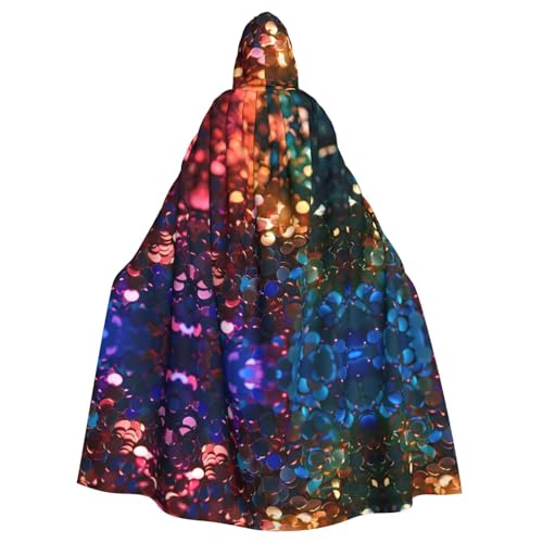 KOUUIP Kapuzenumhang mit Hexenumhang für Erwachsene, Farbverlauf, Glitzer-Druck, für Halloween, Weihnachten, Partyzubehör KOUUIP Kapuzenumhang mit Hexenumhang für Erwachsene, Farbverlauf, Glitzer-Druck, für Halloween, Weihnachten, Partyzubehör von KOUUIP