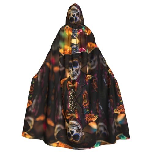 KOUUIP Kapuzenumhang mit Totenköpfen und Totenkopf-Motiv, für Halloween, Weihnachten, Hexenumhang, Kostüm, Partyzubehör, Cope KOUUIP Kapuzenumhang mit Totenköpfen und Totenkopf-Motiv, für Halloween, Weihnachten, Hexenumhang, Kostüm, Partyzubehör, Cope von KOUUIP