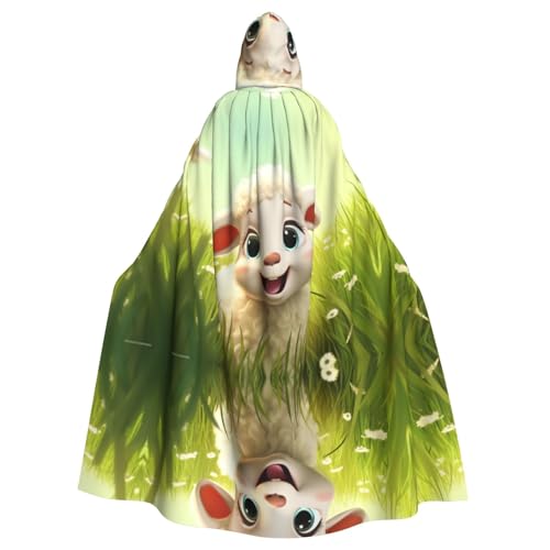 KOUUIP Kapuzenumhang mit niedlichem Cartoon-Schaf-Druck, für Erwachsene, Halloween, Weihnachten, Hexenumhang, Kostüm, Partyzubehör KOUUIP Kapuzenumhang mit niedlichem Cartoon-Schaf-Druck, für Erwachsene, Halloween, Weihnachten, Hexenumhang, Kostüm, Partyzubehör von KOUUIP
