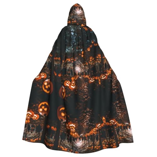 KOUUIP Oranger Hexenumhang mit Kapuze für Erwachsene, Halloween, Weihnachten, Partyzubehör von KOUUIP