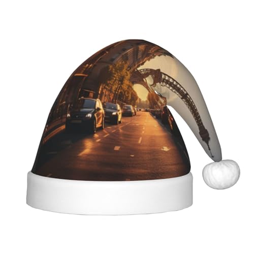 KOUUIP Paris Street Scene Eiffelturm Print Weihnachtsmütze für Erwachsene Nikolausmützen für Weihnachten Neujahr Party Supplies KOUUIP Paris Street Scene Eiffelturm Print Weihnachtsmütze für Erwachsene Nikolausmützen für Weihnachten Neujahr Party Supplies von KOUUIP