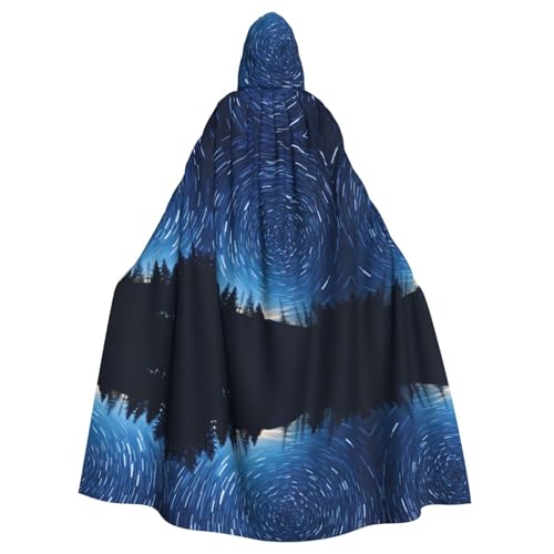KOUUIP Sternenhimmel-Universum, Weltraum-Druck, Erwachsenen-Kapuzenumhang mit Halloween, Weihnachten, Hexenumhang, Robe, Kostüm, Partyzubehör, Umhang von KOUUIP