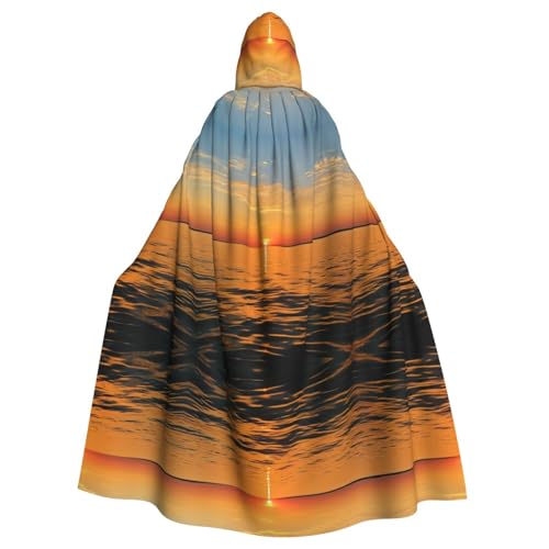 KOUUIP The Sea Print Kapuzenumhang für Erwachsene, Halloween, Weihnachten, Hexenumhang, Robe, Kostüm, Partyzubehör, Cope von KOUUIP