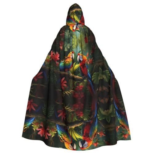 KOUUIP Toucan Papageienpalmenblätter, Kapuzenumhang für Erwachsene, Hexenumhang, Halloween, Weihnachten, Kostüm, Partyzubehör KOUUIP Toucan Papageienpalmenblätter, Kapuzenumhang für Erwachsene, Hexenumhang, Halloween, Weihnachten, Kostüm, Partyzubehör von KOUUIP