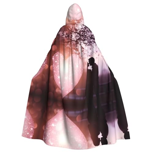 KOUUIP Umhang mit Kapuze und Hexenumhang für Erwachsene, Herz, Halloween, Weihnachten von KOUUIP