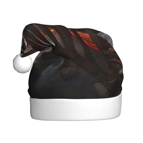 KOUUIP Weihnachtsmütze mit Brückenlandschaftsdruck, lustige Plüsch-Weihnachtsmütze für Erwachsene, Weihnachtsfeier, Gastgeschenke, Weihnachtsmützen KOUUIP Weihnachtsmütze mit Brückenlandschaftsdruck, lustige Plüsch-Weihnachtsmütze für Erwachsene, Weihnachtsfeier, Gastgeschenke, Weihnachtsmützen von KOUUIP