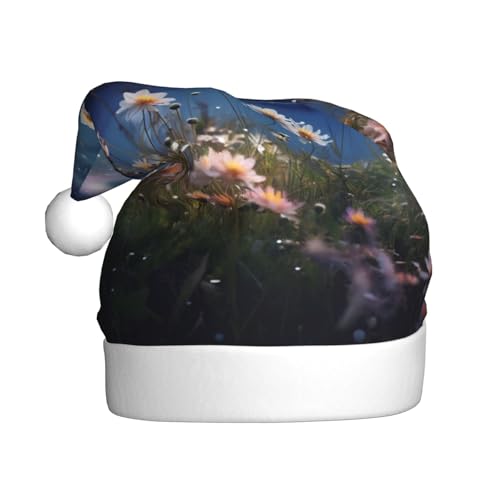 KOUUIP Weihnachtsmütze mit Sternennacht-Druck, Blume und Mond, lustige Plüsch-Weihnachtsmütze für Erwachsene, Weihnachtsfeier, Gastgeschenke, Hüte KOUUIP Weihnachtsmütze mit Sternennacht-Druck, Blume und Mond, lustige Plüsch-Weihnachtsmütze für Erwachsene, Weihnachtsfeier, Gastgeschenke, Hüte von KOUUIP