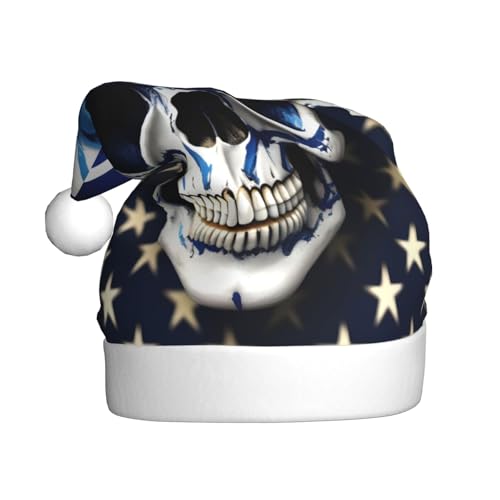 KOUUIP Weihnachtsmütze mit blauen Streifen und Sternen, lustige Plüsch-Weihnachtsmütze für Erwachsene, Weihnachtsfeier, Gastgeschenke, Hüte KOUUIP Weihnachtsmütze mit blauen Streifen und Sternen, lustige Plüsch-Weihnachtsmütze für Erwachsene, Weihnachtsfeier, Gastgeschenke, Hüte von KOUUIP