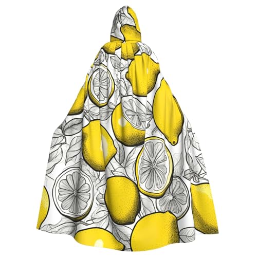 Kapuzenumhang mit Zitronenfruchtmuster, Unisex, für Erwachsene, Ritter-Kostüm, schwarze Tunika, Umhang, Mittelalter-Robe, Halloween, Zauberer, Cosplay, Hexe Kapuzenumhang mit Zitronenfruchtmuster, Unisex, für Erwachsene, Ritter-Kostüm, schwarze Tunika, Umhang, Mittelalter-Robe, Halloween, Zauberer, Cosplay, Hexe von KOUUIP