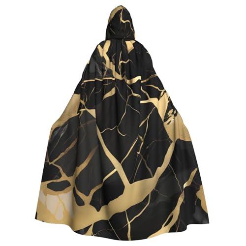 Schwarzer Marmor-Textur, Gold, Unisex, Erwachsene, Kapuzenumhang, Ritter-Kostüm, schwarze Tunika, Umhang, Mittelalter-Robe, Halloween, Zauberer, Cosplay, Hexe Schwarzer Marmor-Textur, Gold, Unisex, Erwachsene, Kapuzenumhang, Ritter-Kostüm, schwarze Tunika, Umhang, Mittelalter-Robe, Halloween, Zauberer, Cosplay, Hexe von KOUUIP