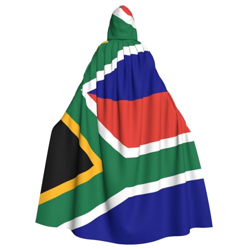 Südafrikanische Flagge, Unisex, Erwachsene, Kapuzenumhang, Ritter-Kostüm, schwarze Tunika, Umhang, Mittelalter-Robe, Halloween, Zauberer, Cosplay, Hexe von KOUUIP