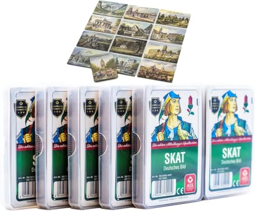 10x Skat Kartenspiele + 1x BILDMAGNET! Deutsches Blatt Karten Spiel für Bridge Canasta Poker Romme Kartendeck Altenburger Spielkarten Skatkarten Skatblatt Kartenspiel von KOVA