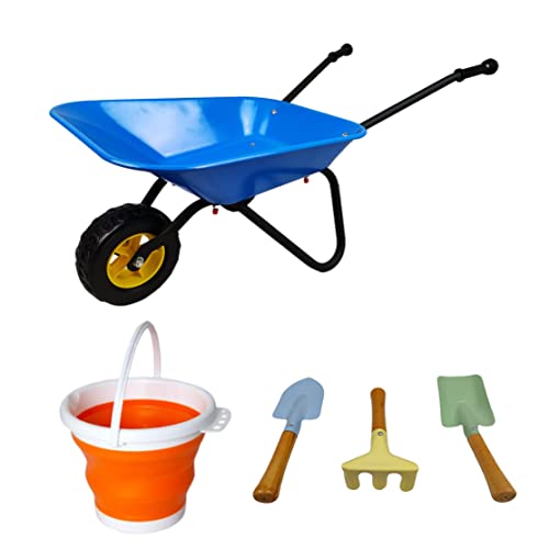 KOVOME Kinder Schubkarre Spielzeug, Garten Metall kleine Rad Barrow Wagon Set, Yard Tools Geschenk für Jungen und Mädchen, Kinder Barrows von KOVOME