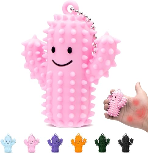Little Ouchies Pain Fidget, Spiky Grippie Stim Keychain, Portable Pocket Mini Fidget Toys Erwachsene, Anxiety Relief Anti Stress Spielzeug für Kinder und Erwachsene (Pink) von KOVSGQ