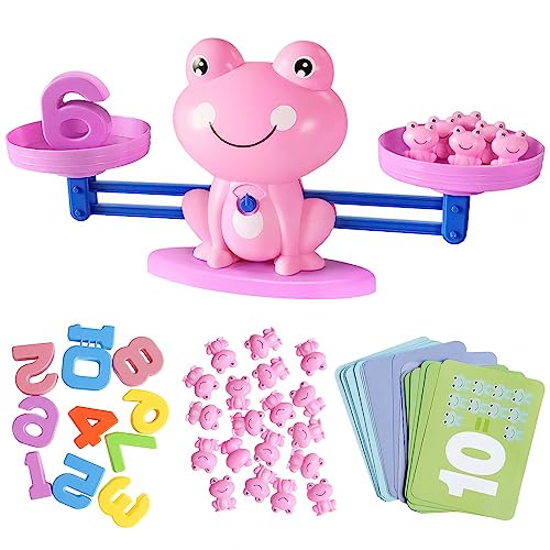 Montessori Mathematik-Spielzeug, Mathematik-Spielzeug, Math-Spielzeug, Math-Spielzeug, Lernspielzeug, Mathematik-Spiele, Geschenke für Kinder, 3, 4, 5, 6 Jahre (Pink) von KOWAKA