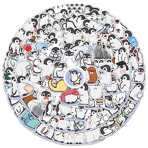 Aquarell Pinguin Aufkleber 100Pcs Coole Aufkleber für Wasserflaschen Laptop Sammelalben, Gitarren, Gepäck, Fahrrad, Telefon, Skateboards|Teenager, Mädchen, Kinder Aufkleber von KOWASO