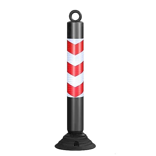 KPBRBYPBY 80 cm Lange reflektierende Verkehrskegel – langlebige Parkpoller aus PU mit Grundplatte for Einfahrten und Baustellen(Black+red,I Pack) von KPBRBYPBY
