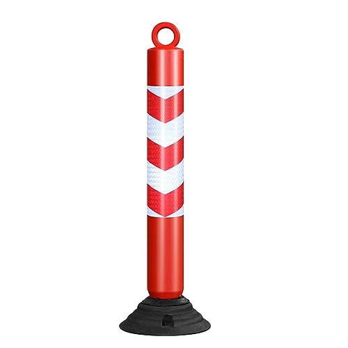 KPBRBYPBY 80 cm Lange reflektierende Verkehrskegel – langlebige Parkpoller aus PU mit Grundplatte for Einfahrten und Baustellen(Red+White,I Pack) von KPBRBYPBY