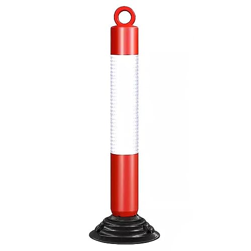 KPBRBYPBY 80 cm Lange reflektierende Verkehrskegel – langlebige Parkpoller aus PU mit Grundplatte for Einfahrten und Baustellen(White+red,I Pack) von KPBRBYPBY