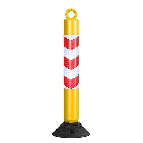 KPBRBYPBY 80 cm Lange reflektierende Verkehrskegel – langlebige Parkpoller aus PU mit Grundplatte for Einfahrten und Baustellen(Yellow+red,I Pack) von KPBRBYPBY