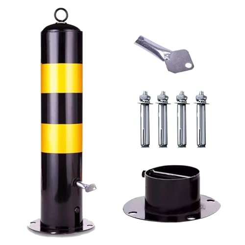 KPBRBYPBY Abschließbarer, Abnehmbarer Verkehrspoller – robuster, reflektierender Absperrpfosten mit Kette (55/65/75 cm)(H65cm 1pc) von KPBRBYPBY