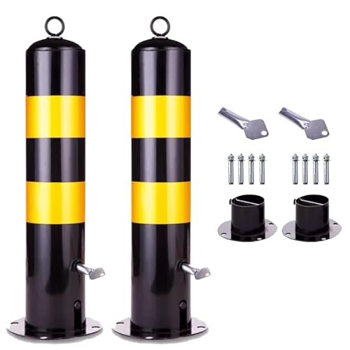 KPBRBYPBY Abschließbarer, Abnehmbarer Verkehrspoller – robuster, reflektierender Absperrpfosten mit Kette (55/65/75 cm)(H65cm 2pc) von KPBRBYPBY