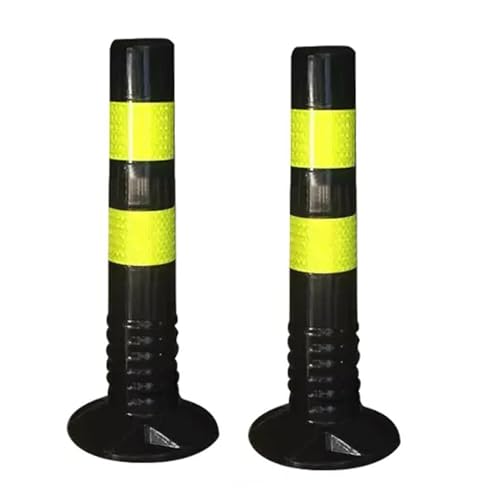 KPBRBYPBY Absperrpfosten for Einfahrten – 18 und 30 Zoll große reflektierende Verkehrskegel for Parkplätze, Baustellen und Straßen(Black,2 Pack/17.7 in H) von KPBRBYPBY