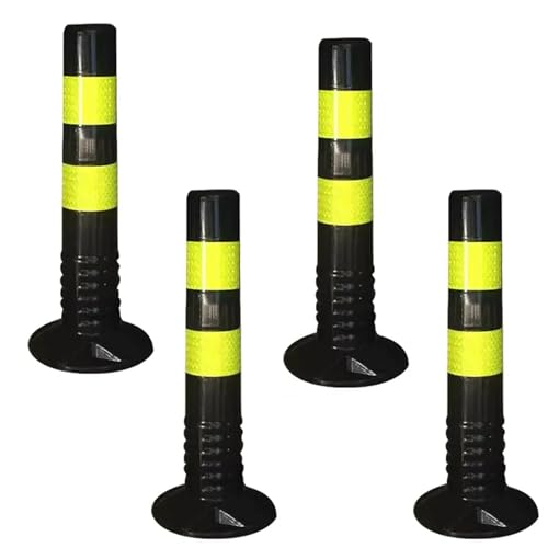 KPBRBYPBY Absperrpfosten for Einfahrten – 18 und 30 Zoll große reflektierende Verkehrskegel for Parkplätze, Baustellen und Straßen(Black,4 Pack/17.7 in H) von KPBRBYPBY
