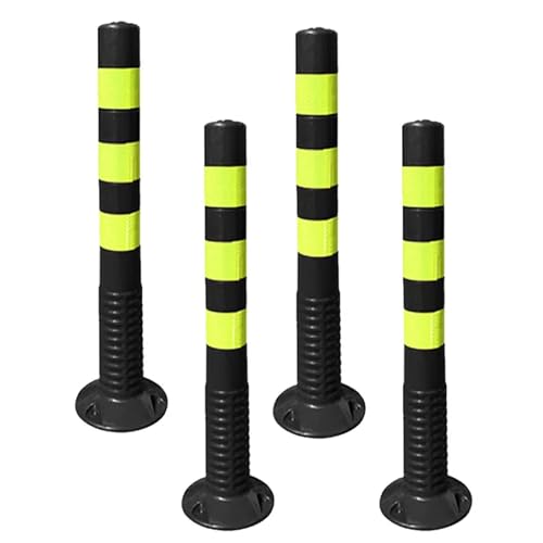 KPBRBYPBY Absperrpfosten for Einfahrten – 18 und 30 Zoll große reflektierende Verkehrskegel for Parkplätze, Baustellen und Straßen(Black,4 Pack/30 in H) von KPBRBYPBY