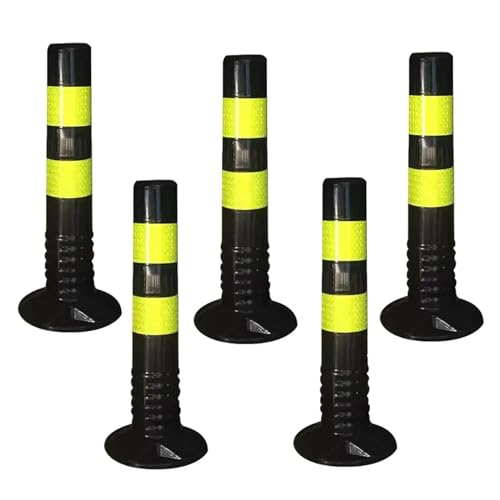 KPBRBYPBY Absperrpfosten for Einfahrten – 18 und 30 Zoll große reflektierende Verkehrskegel for Parkplätze, Baustellen und Straßen(Black,5 Pack/30 in H) von KPBRBYPBY