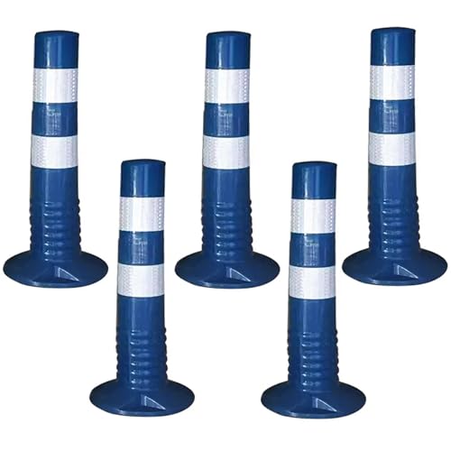 KPBRBYPBY Absperrpfosten for Einfahrten – 18 und 30 Zoll große reflektierende Verkehrskegel for Parkplätze, Baustellen und Straßen(Blue,5 Pack/17.7 in H) von KPBRBYPBY