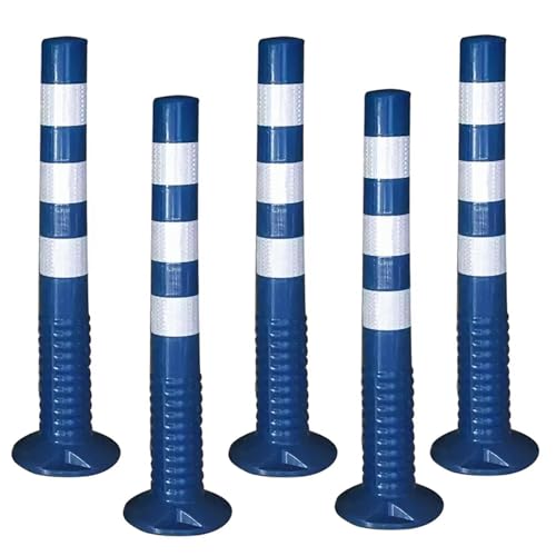 KPBRBYPBY Absperrpfosten for Einfahrten – 18 und 30 Zoll große reflektierende Verkehrskegel for Parkplätze, Baustellen und Straßen(Blue,5 Pack/30 in H) von KPBRBYPBY