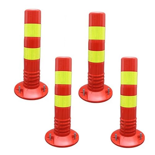 KPBRBYPBY Absperrpfosten for Einfahrten – 18 und 30 Zoll große reflektierende Verkehrskegel for Parkplätze, Baustellen und Straßen(Red,4 Pack/17.7 in H) von KPBRBYPBY