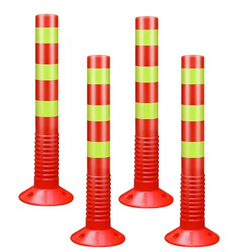 KPBRBYPBY Absperrpfosten for Einfahrten – 18 und 30 Zoll große reflektierende Verkehrskegel for Parkplätze, Baustellen und Straßen(Red,4 Pack/30 in H) von KPBRBYPBY