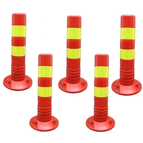 KPBRBYPBY Absperrpfosten for Einfahrten – 18 und 30 Zoll große reflektierende Verkehrskegel for Parkplätze, Baustellen und Straßen(Red,5 Pack/17.7 in H) von KPBRBYPBY