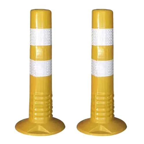 KPBRBYPBY Absperrpfosten for Einfahrten – 18 und 30 Zoll große reflektierende Verkehrskegel for Parkplätze, Baustellen und Straßen(Yellow,2 Pack/17.7 in H) von KPBRBYPBY
