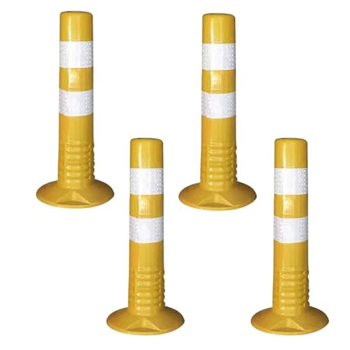 KPBRBYPBY Absperrpfosten for Einfahrten – 18 und 30 Zoll große reflektierende Verkehrskegel for Parkplätze, Baustellen und Straßen(Yellow,4 Pack/17.7 in H) von KPBRBYPBY