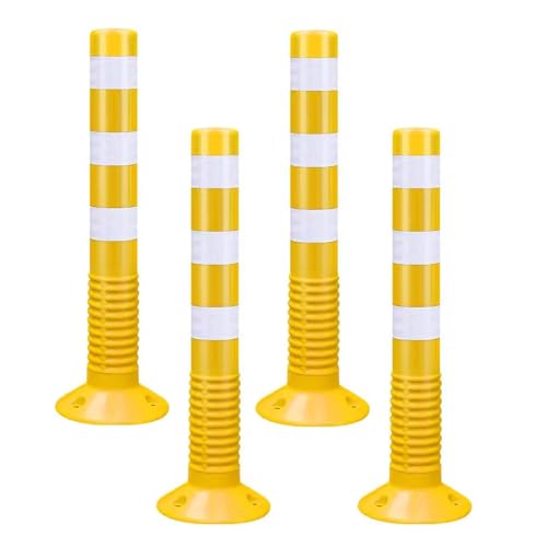 KPBRBYPBY Absperrpfosten for Einfahrten – 18 und 30 Zoll große reflektierende Verkehrskegel for Parkplätze, Baustellen und Straßen(Yellow,4 Pack/30 in H) von KPBRBYPBY