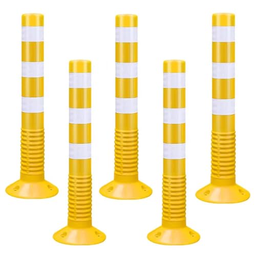 KPBRBYPBY Absperrpfosten for Einfahrten – 18 und 30 Zoll große reflektierende Verkehrskegel for Parkplätze, Baustellen und Straßen(Yellow,5 Pack/30 in H) von KPBRBYPBY
