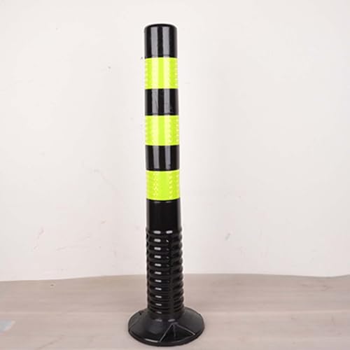 KPBRBYPBY Gut sichtbare PU-Absperrung mit elastischen Säulen – Flexible Sicherheitspfosten aus Kunststoff for Einfahrten, Feste Parkbarrieren(Black,Tall/29.5in) von KPBRBYPBY