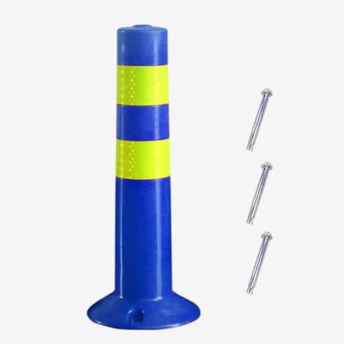 KPBRBYPBY Gut sichtbare PU-Absperrung mit elastischen Säulen – Flexible Sicherheitspfosten aus Kunststoff for Einfahrten, Feste Parkbarrieren(Blue,Tall/17.7in) von KPBRBYPBY